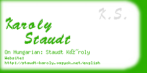 karoly staudt business card